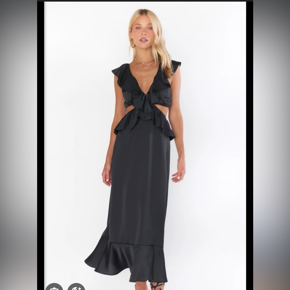 Show Me Your Mumu Elegant Black Ruffled Dress